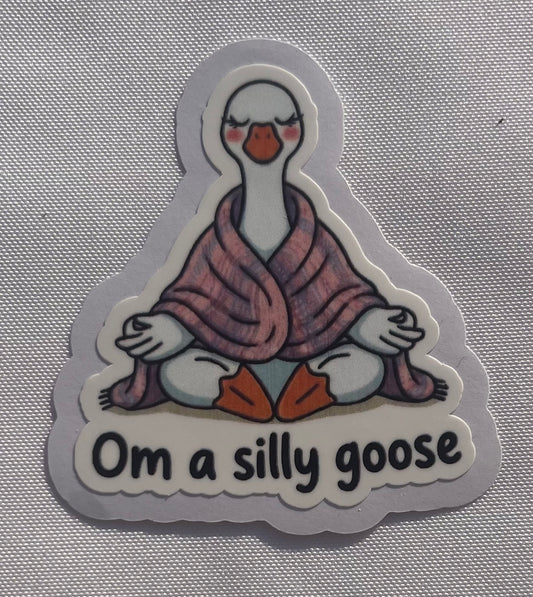 Om a silly goose vinyl sticker
