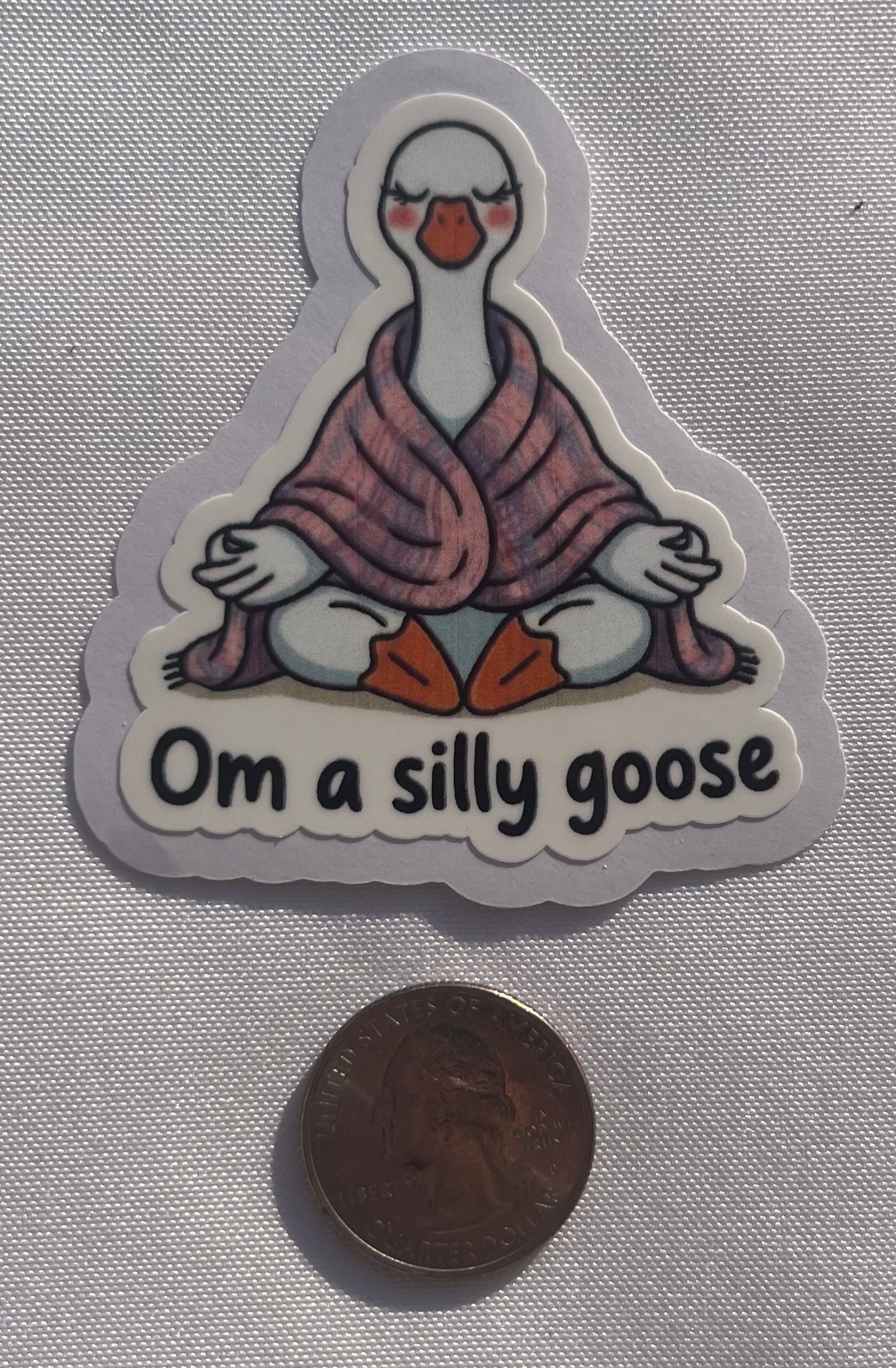Om a silly goose vinyl sticker
