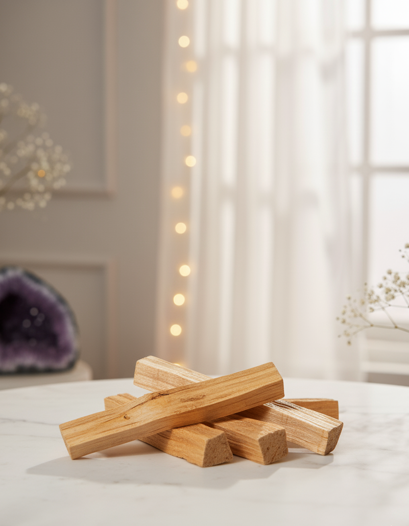 palo santo sticks in a pile 